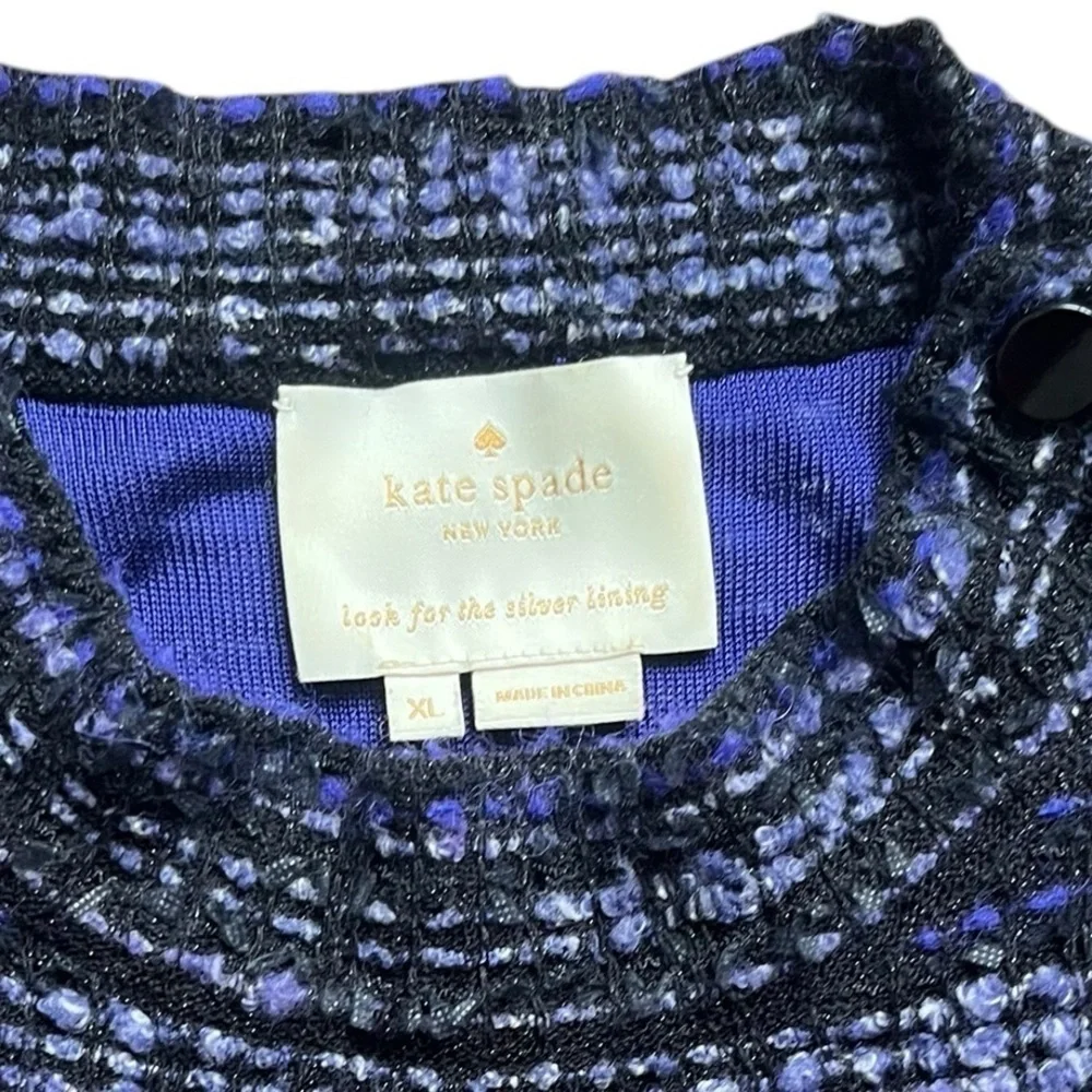 Kate Spade, Tweed Texture Knit Dress, Purple size XLarge.